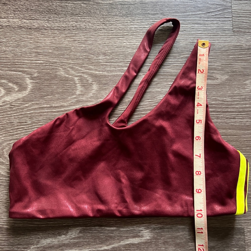 Ivy Park X Adidas Asymmetric Cutout two-Piece Swimsuit Olive & Maroon. size L - Picture 16 of 16